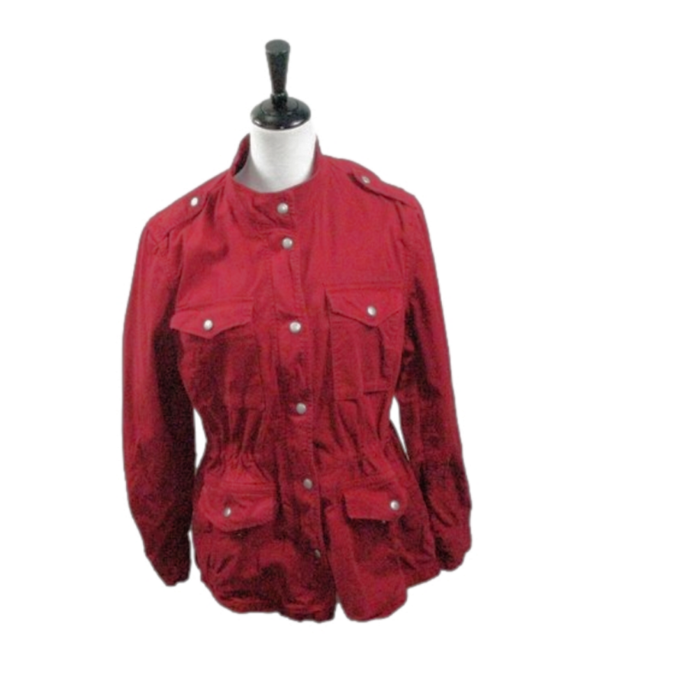 Gap Red Snap/Zip Front Shacket Size Medium - image 1